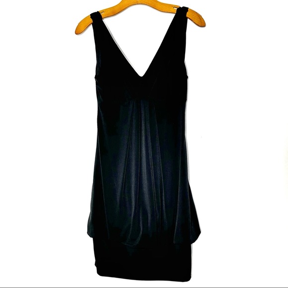 Eliza J Missy Dress Sz S 4 Black Scoop Back Polyester Rn 114244 36” long - Picture 1 of 13